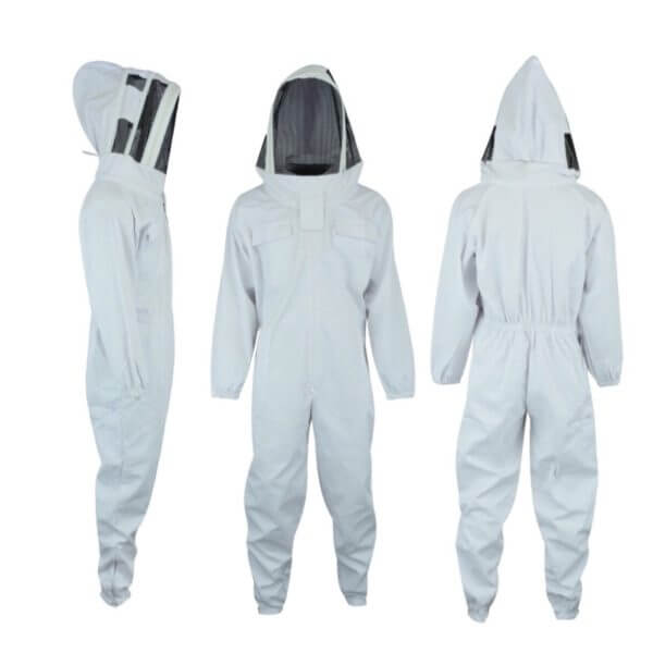 2XL White Beekeeping Beekeeper jacket veil protective Astronaut veil hood 